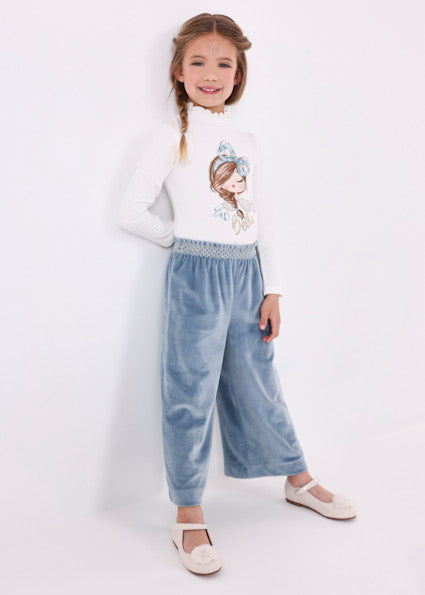 Mayoral Girls Velour Cropped Trousers