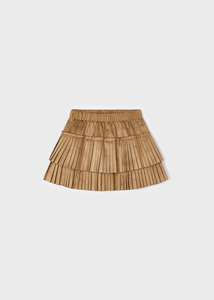 Mayoral Girls Pleated Suede Skirt