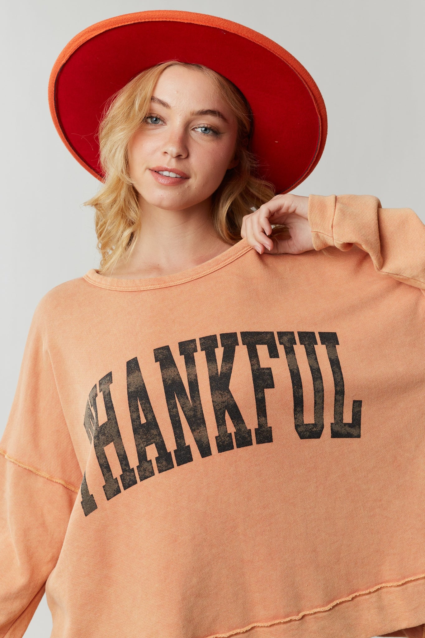 Thankful Printed Washed Top