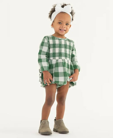 RB LS Smocked Bubble Romper