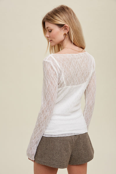 Boat Neck Lace Top