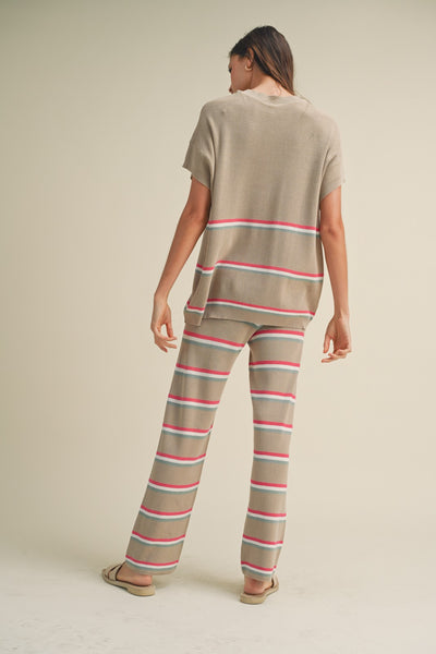 Striped Sweater Pant Set