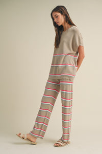 Striped Sweater Pant Set