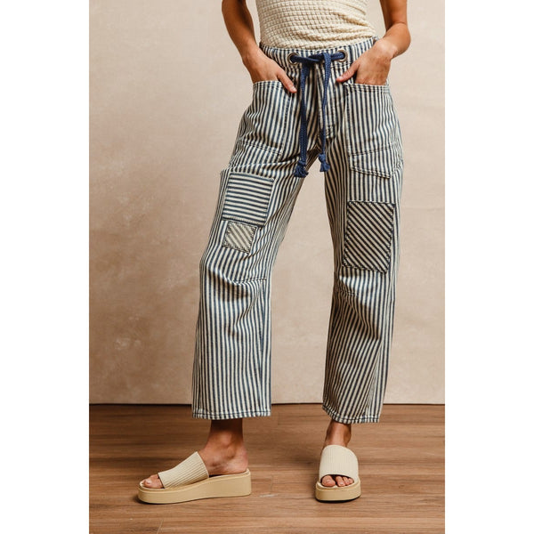 Red Stripe Barrel Pants