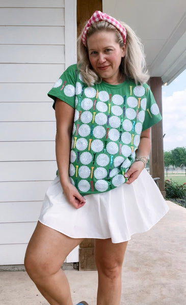Green Golf Tee - Queen of Sparkles