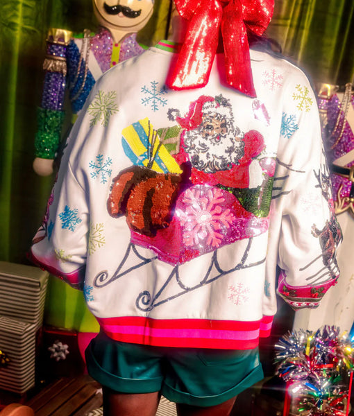 Vintage Santa Sweatshirt- Queen of Sparkles