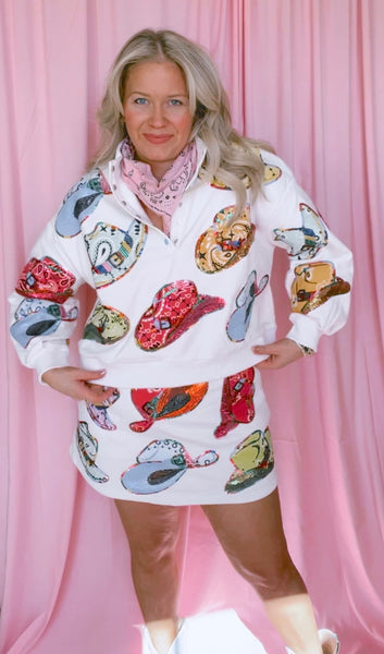 Cowboy Hat  Sweatshirt - Queen of Sparkles