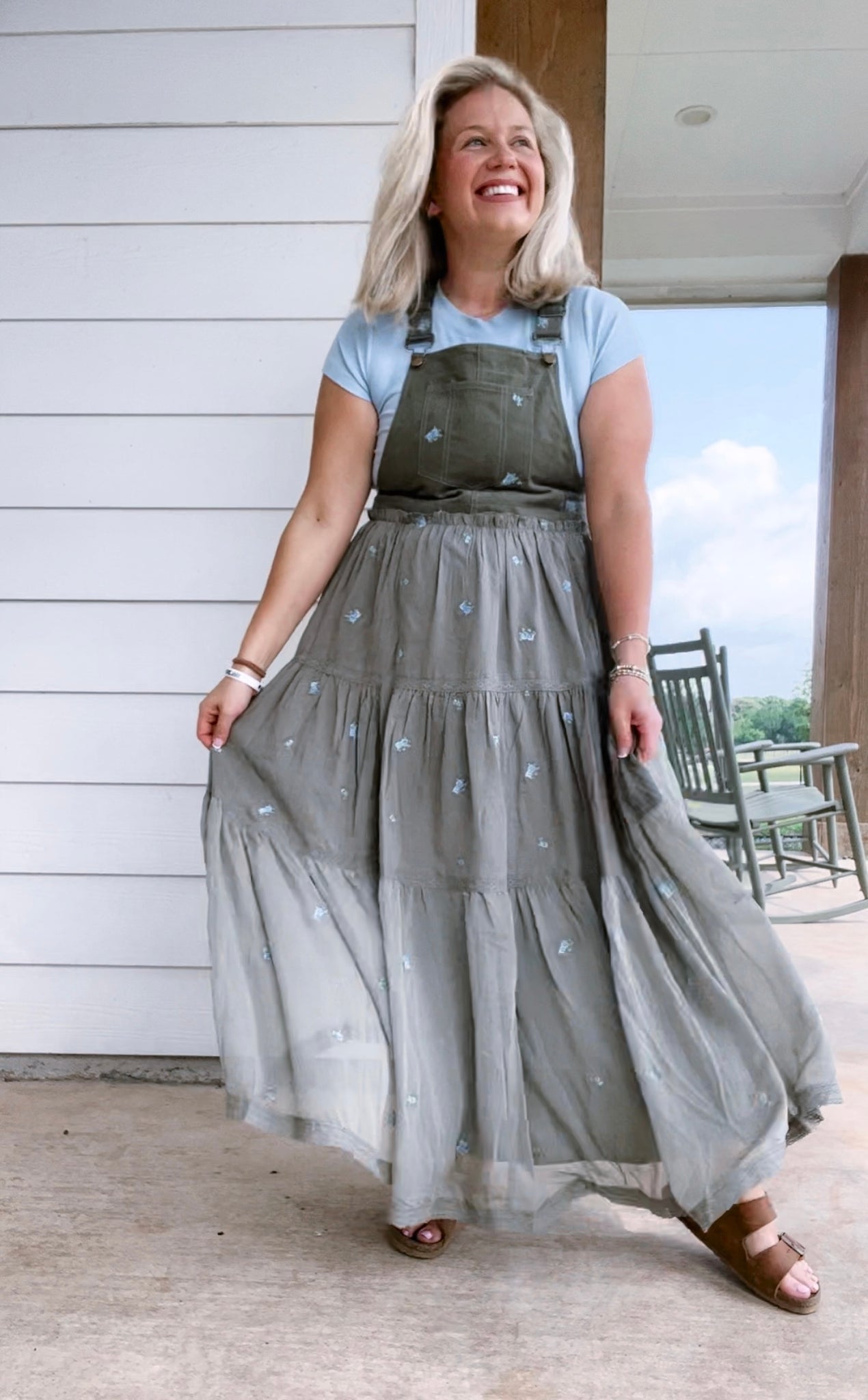 Olivia Overall Dress- OLIVE