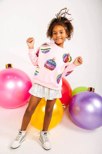 QoS Kids Pink Mega Ornament Sweatshirt
