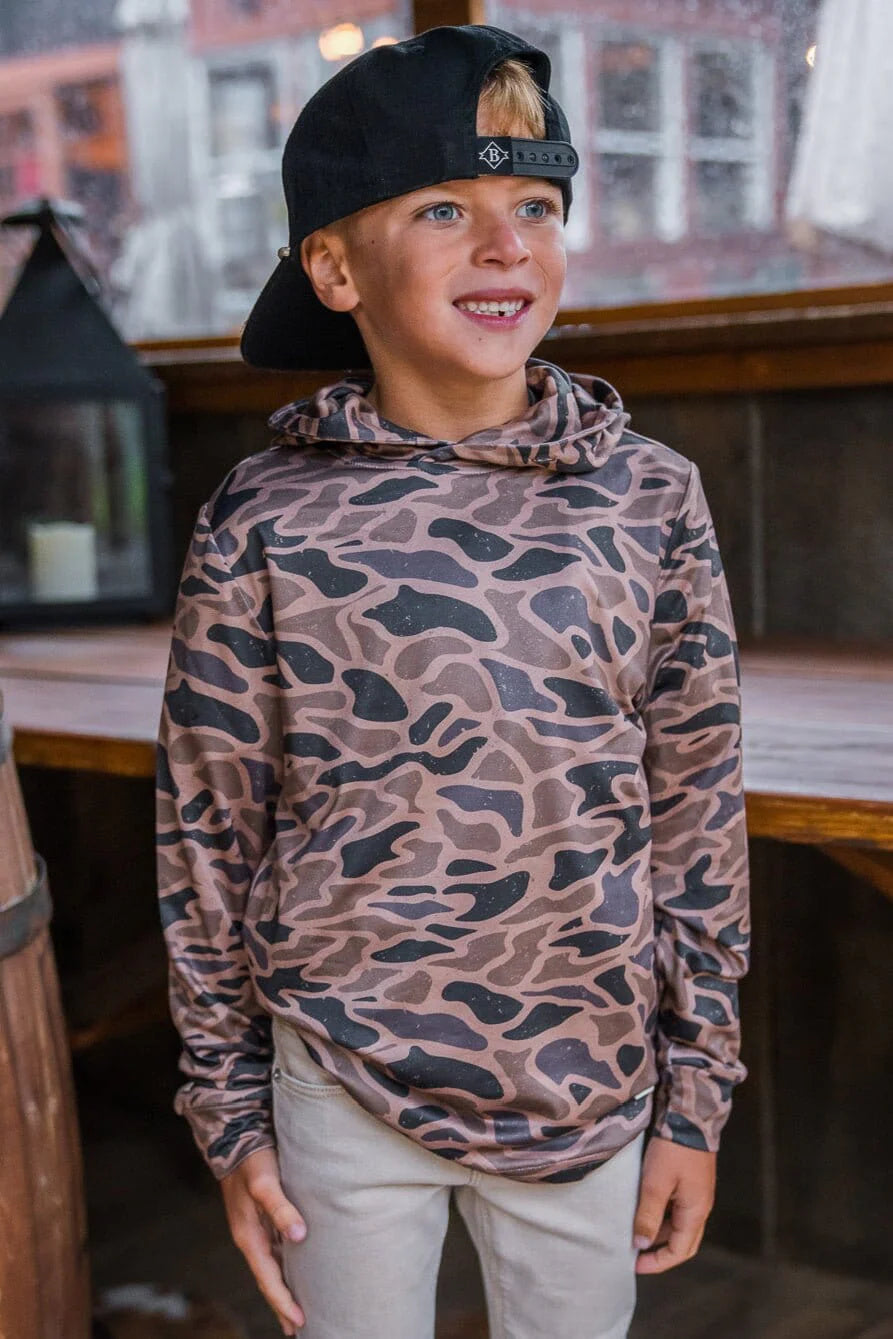 Burlebo Youth Fleece Hoodie- Classic Deer Camo