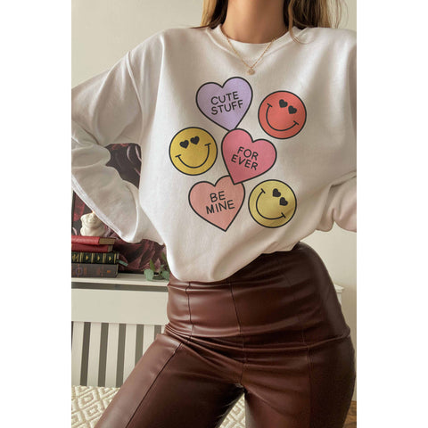 Smiley Conversation Heart Sweatshirt
