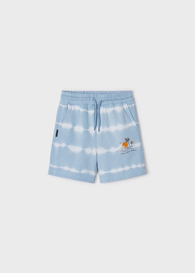 Mayoral Boy Wave Blue Knit Shorts
