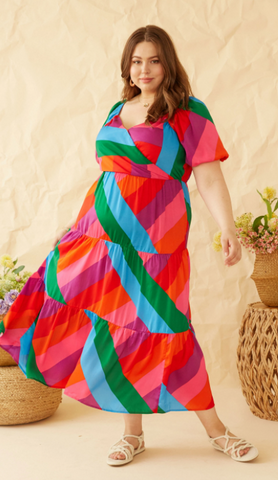 Plus Iliana Rainbow Maxi Dress