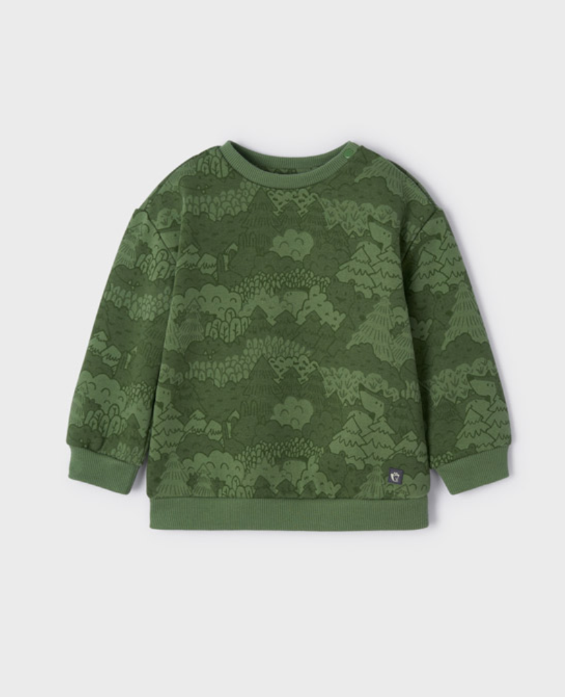 Mayoral Baby Olive Printed Pullover