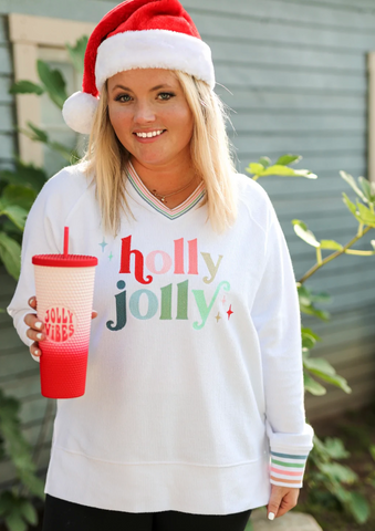 JLB - Holly Jolly Emb Corded Sweatshirt