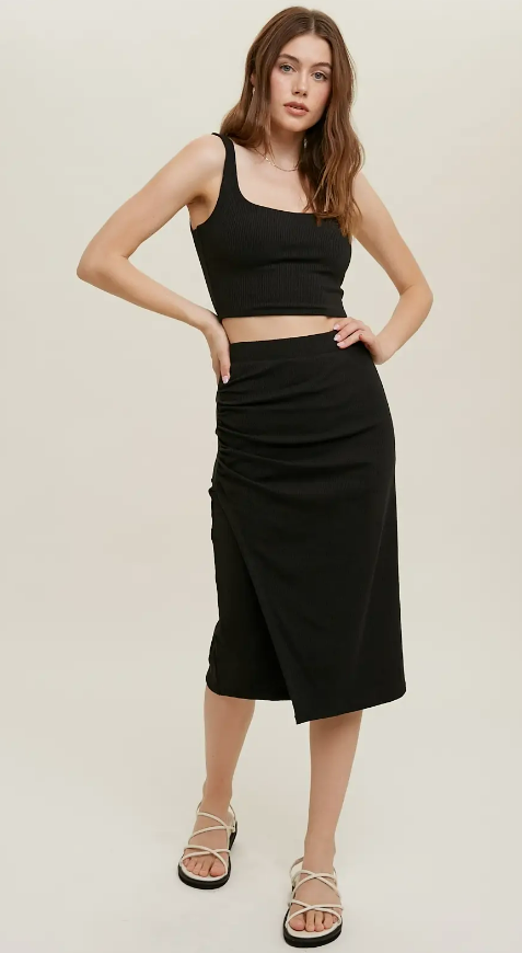 Leanne Ribbed Top & Skirt Set