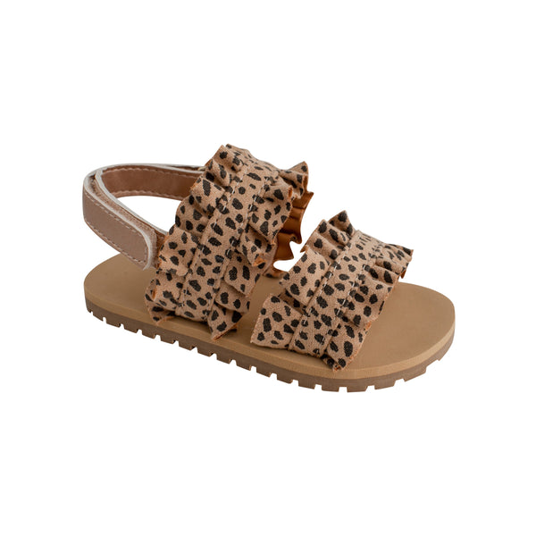 Toddler Cheetah Double Ruffle Sandal