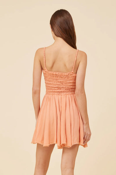 VH Peach Voille Front Dress