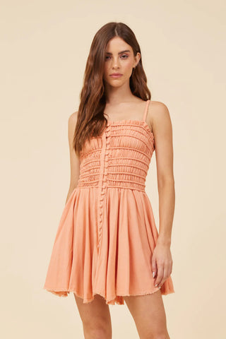 VH Peach Voille Front Dress