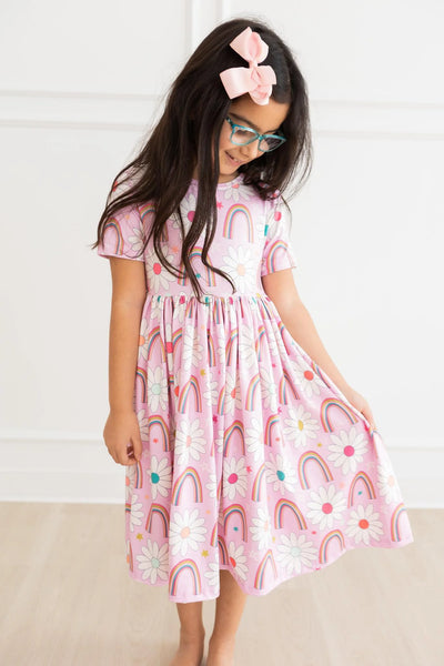 Rainbow Daisies Child Twirl Dress