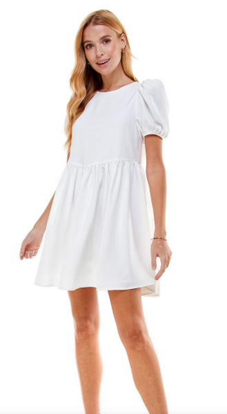 White Puff Sleeve Dress